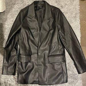 Black leather blazer from ASOS